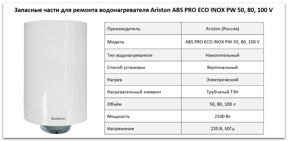 Купить запчасти Ariston ABS PRO ECO INOX PW V в Брянске